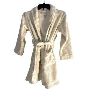 Wonder Nation Girls Robe White With Silver Star Sparkles Size M 7-8